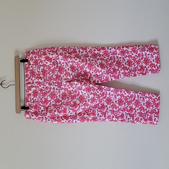 Lands' End Pink Floral Cropped Chinos Size 10 / Fit 2 - Picture 3 of 6